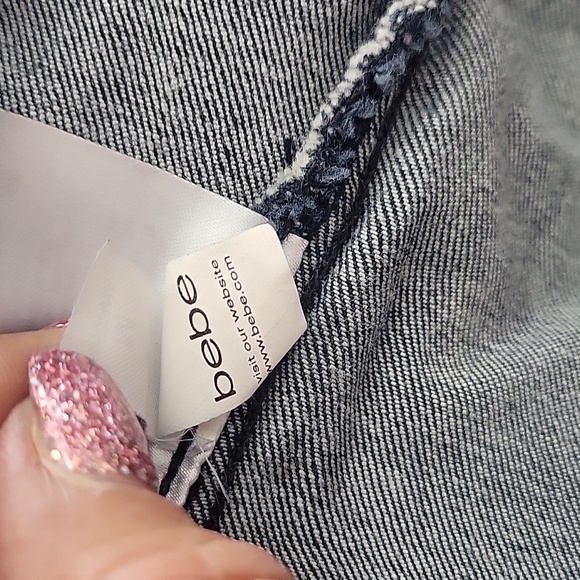 Bebe Patch Jean Jacket with Side Pockets, Size: M - Picture 11 of 12